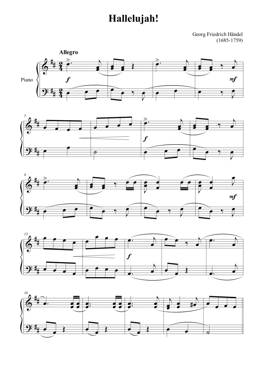Handel's Hallelujah (arr. Passoni Music)