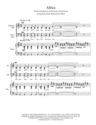 Africa (arr. Tanna Ward and Jan Ward)