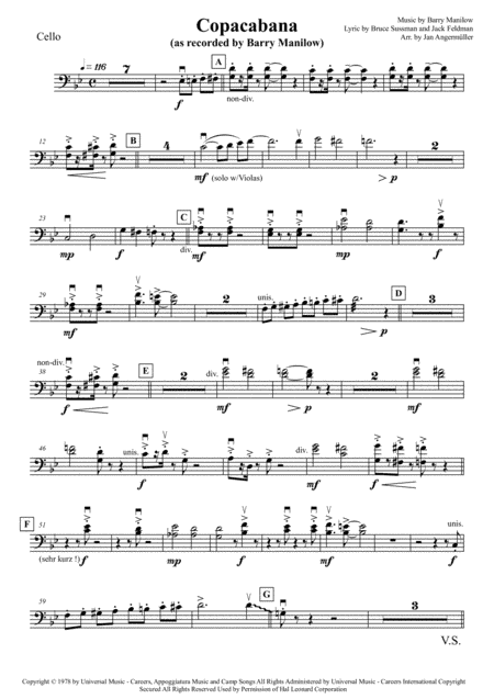 Copacabana (At The Copa) (arr. Jan Angermüller)