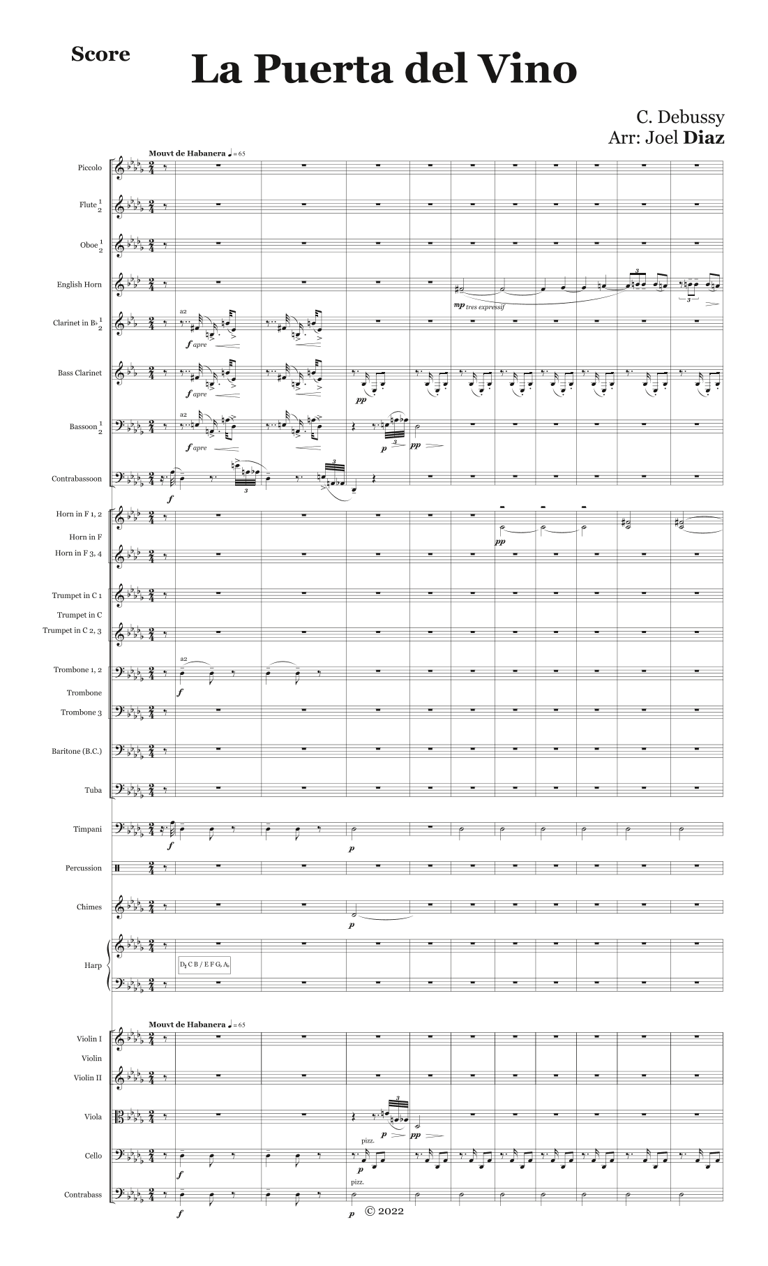 La Puerta del Vino - Score Only (arr. Joel Diaz)