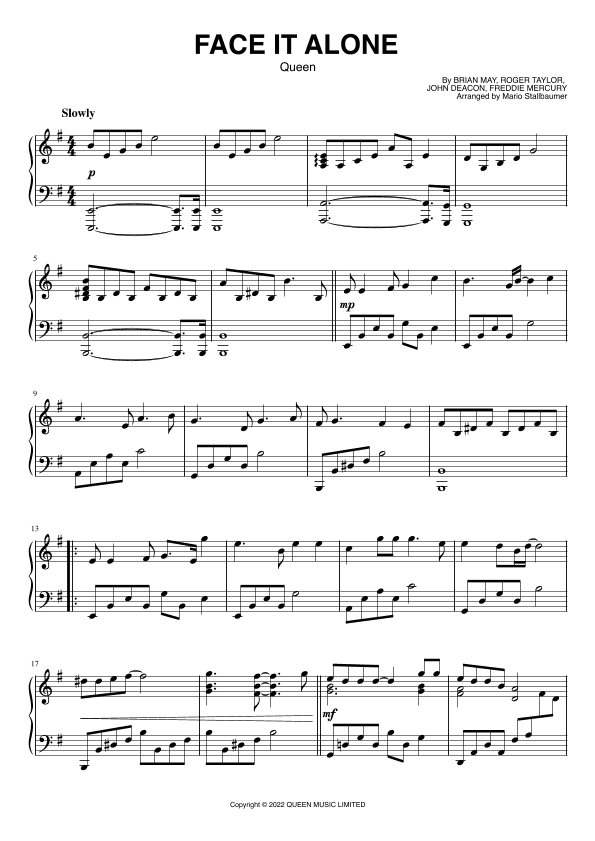 Face It Alone (arr. Mario Stallbaumer)