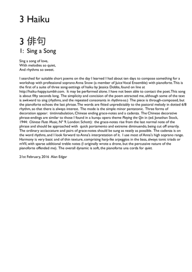 HAIKU--SING A SONG OF LOVE