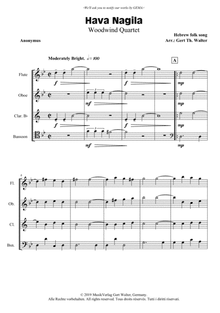 Hava Nagila (arr. Gert Th. Walter)