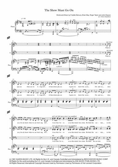 The Show Must Go On (arr. Christopher John Chambers)