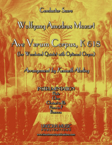 Mozart - Ave Verum Corpus (for Woodwind Quintet and Optional Organ) (arr. Kenneth Abeling)