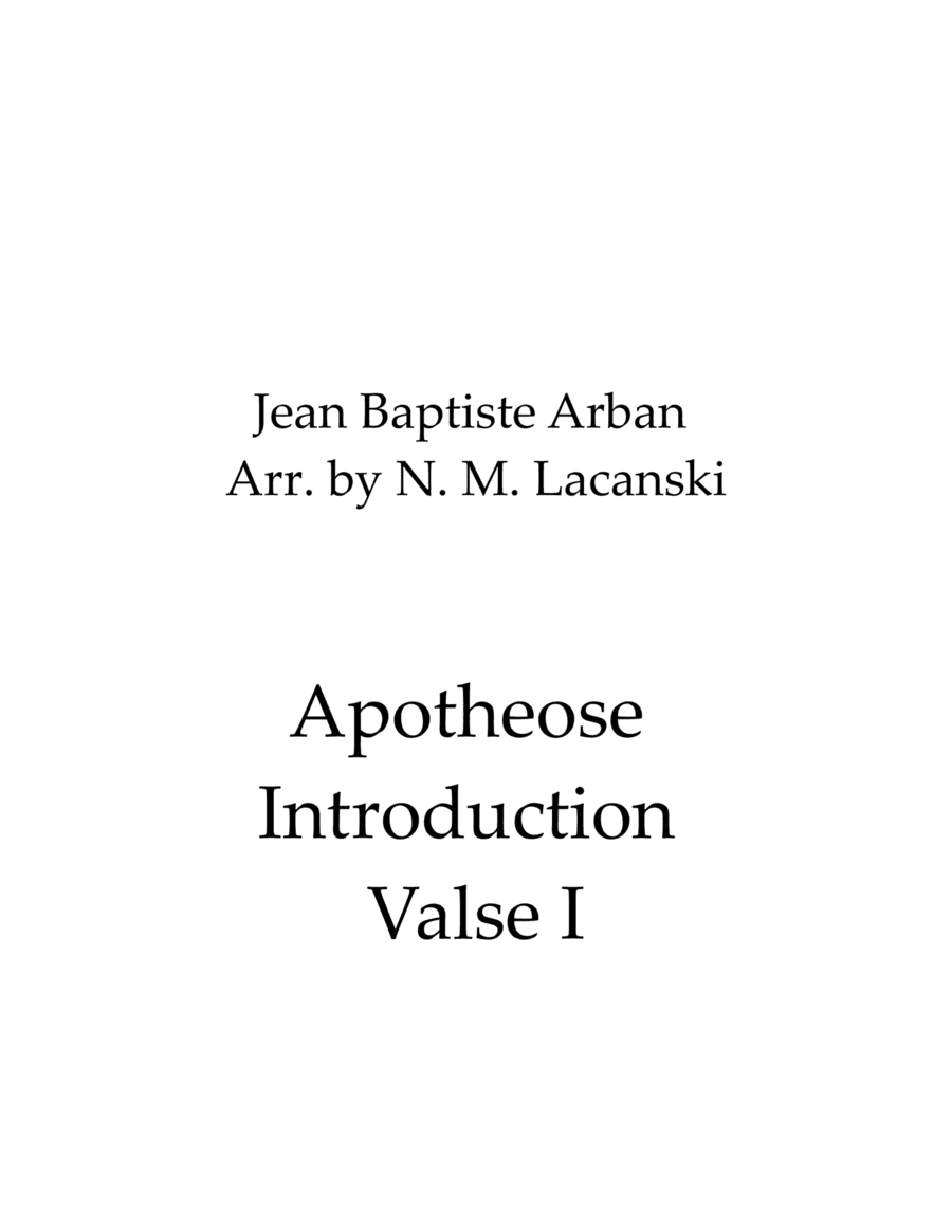 Apotheose Introduction Valse I (arr. Nick Lacanski)