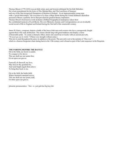 The Parting Before the Battle- Ní neart go cur le chéile (There is no strength without unity)