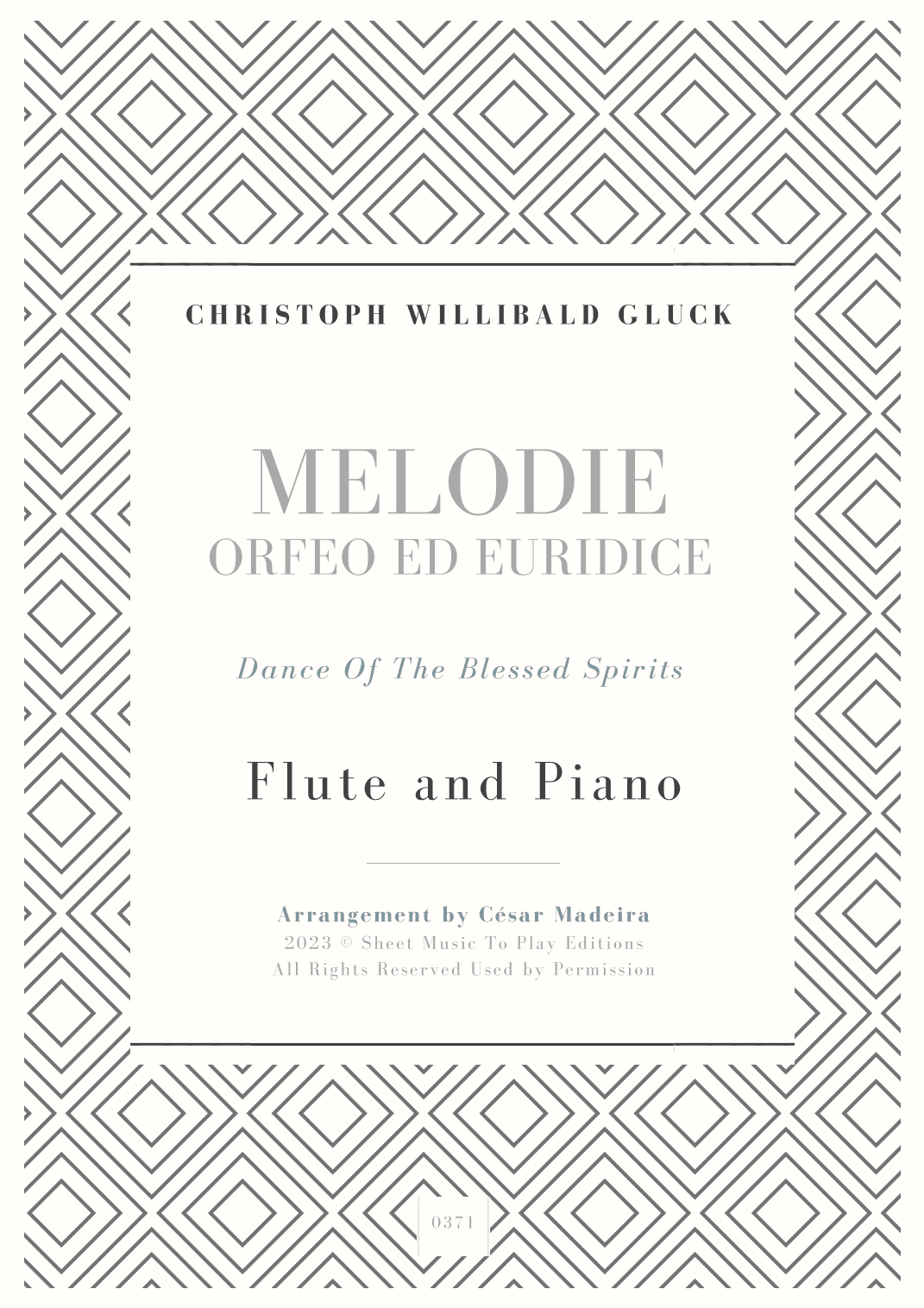 Melodie from Orfeo ed Euridice - Flute and Piano (Full Score) (arr. César Madeira)