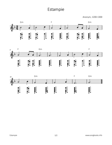 Estampie (arr. songbooks.info)