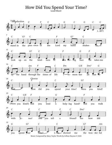 How Did You Spend Your Time?