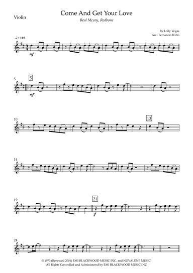 Come And Get Your Love (arr. Fernando Britto)