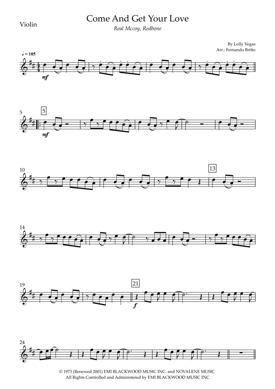 Come And Get Your Love (arr. Fernando Britto)