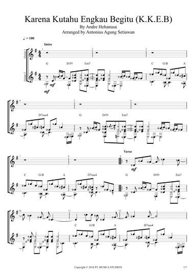 Karena Kutahu Engkau Begitu (kkeb) (arr. Antonius Agung Setiawan)