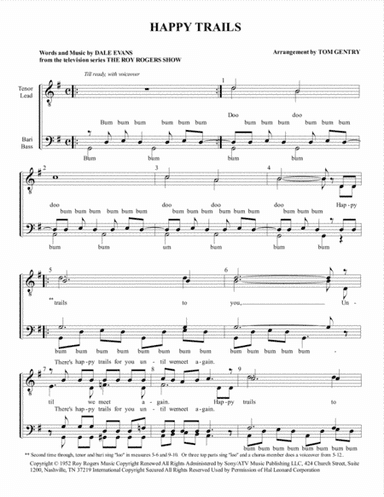 Happy Trails (arr. Tom Gentry)