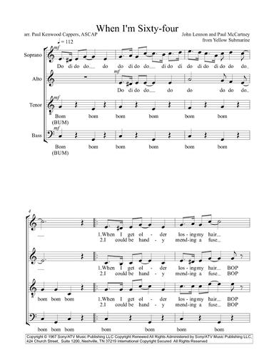 When I'm Sixty-four (arr. Paul Kenwood Cappers)