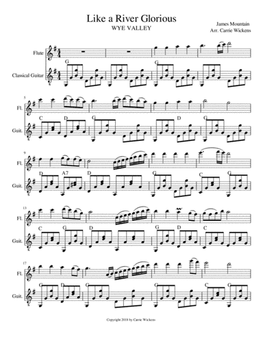 Like a River Glorious Flute Solo with Guitar Accompaniment (arr. Carrie Wickens)