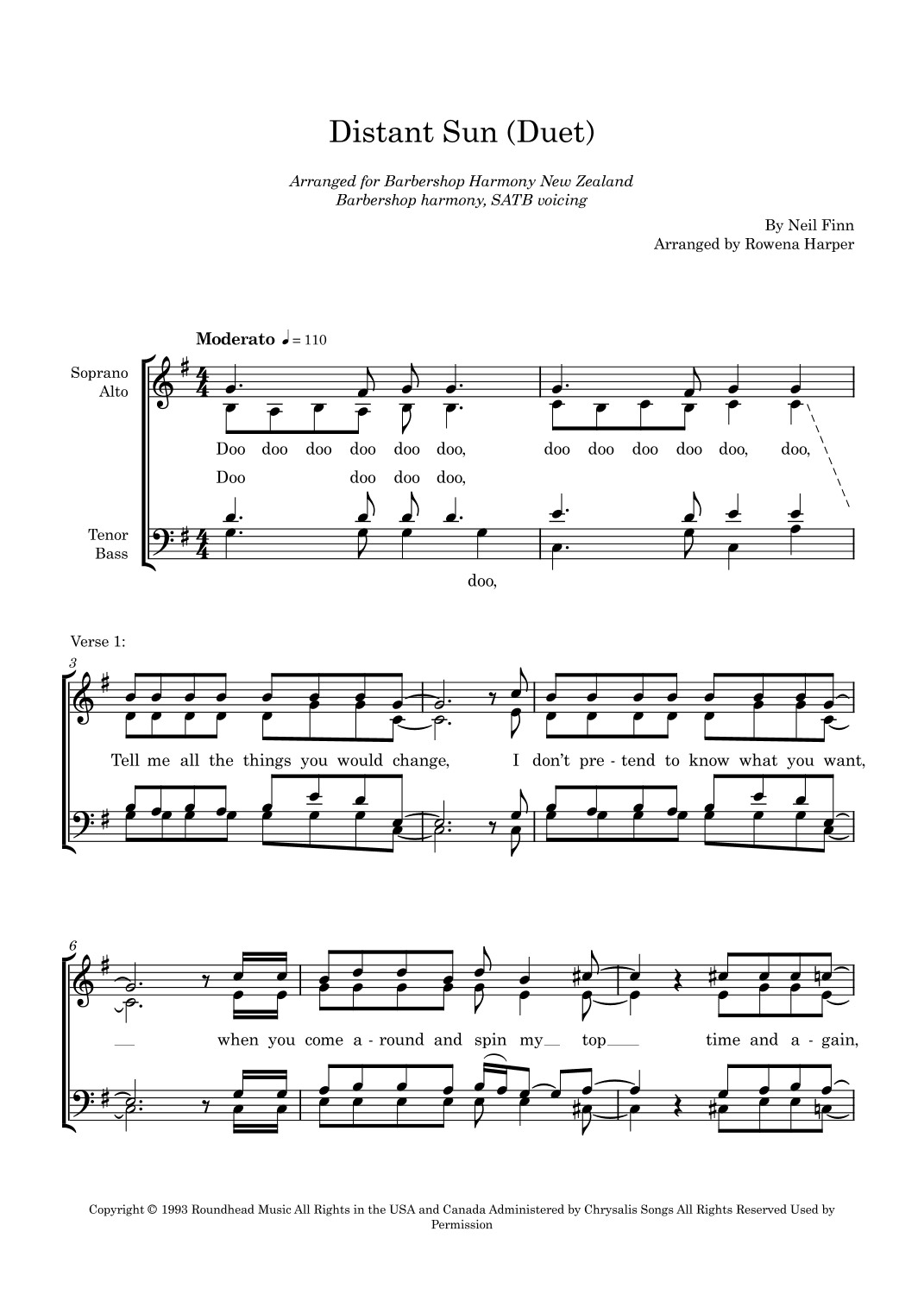 Distant Sun (arr. Rowena Harper)