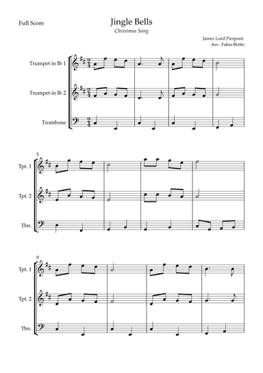 Jingle Bells (Christmas Song) for Brass Trio (arr. Fabio Britto)