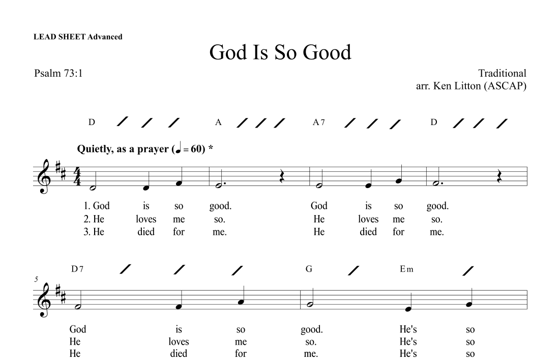 God Is So Good (arr. Ken Litton)