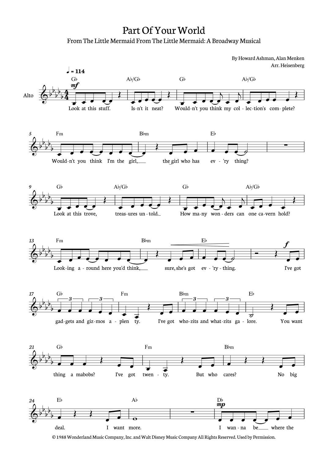 Part Of Your World (arr. Heisenberg)