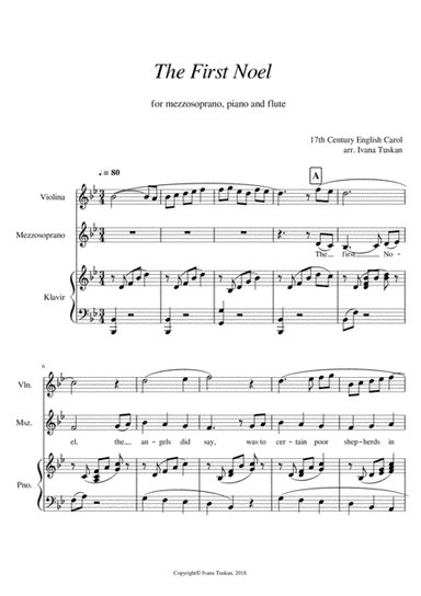 The First Noel for mezzosopran, violin and piano (arr. Ivana Tuskan)