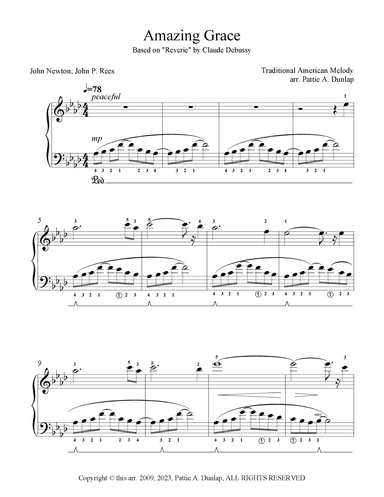 Amazing Grace in A-flat (arr. Pattie A. Dunlap)