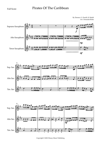 Pirates Of The Caribbean (arr. Fernando Britto)