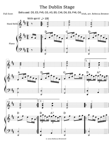"The Dublin Stage" - Score Only (arr. Rebecca Bromwell)