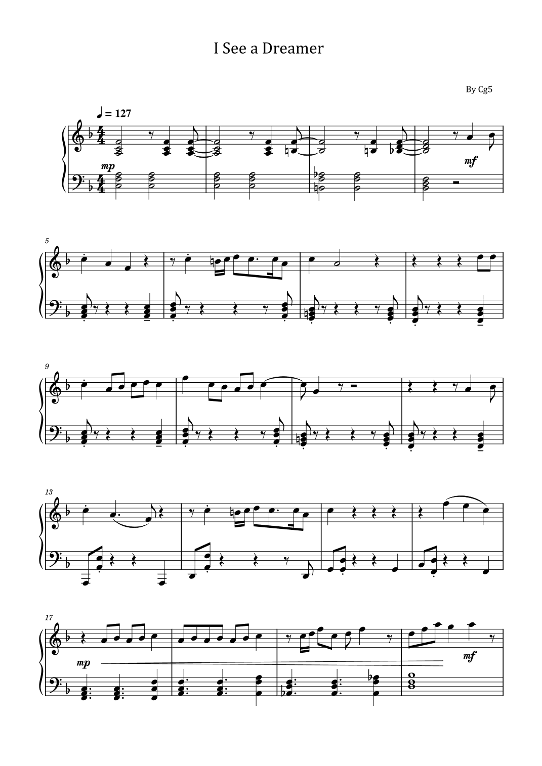 I See A Dreamer (arr. poon)