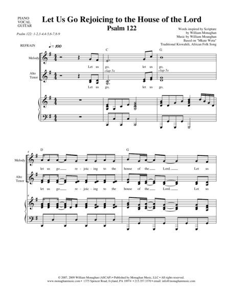 Let Us Go Rejoicing to the House of the Lord (Psalm 122)