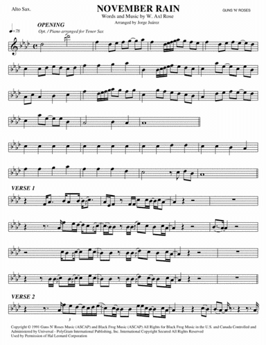 November Rain (arr. Jorge Juárez)