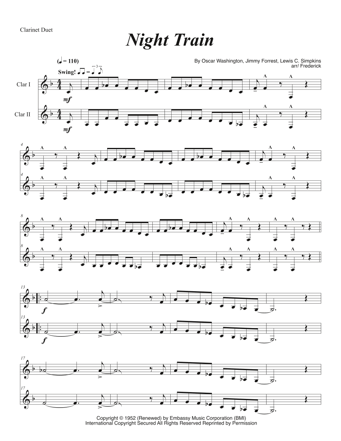 Night Train (arr. P. R. Frederick)