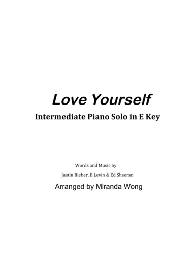 Love Yourself (arr. Miranda Wong)