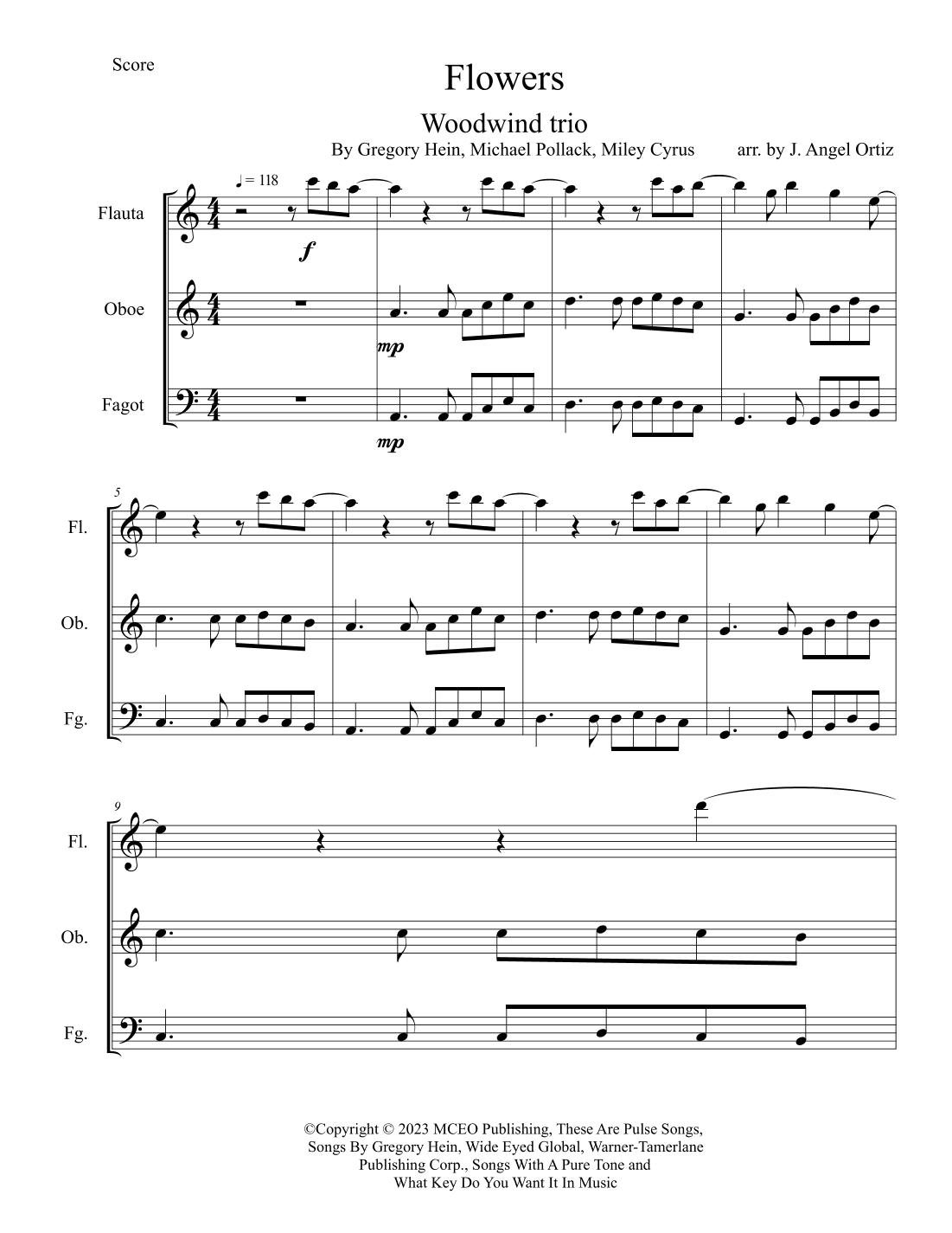 Flowers (arr. José angel Ortiz ramirez)