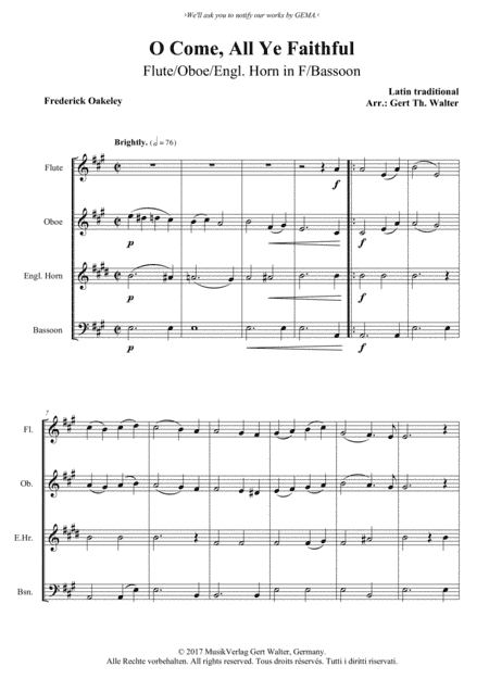 O Come, All Ye Faithful (arr. Gert Th. Walter)