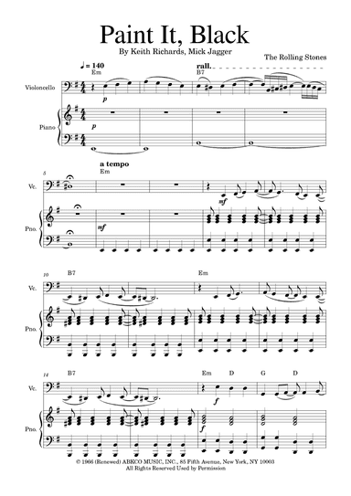 Paint It, Black (arr. Golden Skull Editions)
