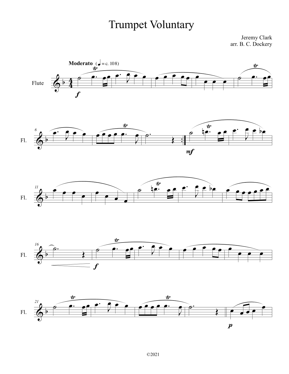 Trumpet Voluntary (Flute Solo) (arr. B. C. Dockery)