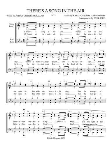 THERE'S A SONG IN THE AIR (There's a Star in the Sky)  - a Christmas song (arr. Paul A. Jorg)