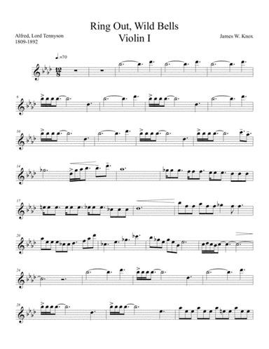 Ring out, wild bells - violin I part
