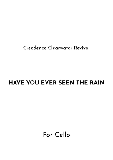 Have You Ever Seen The Rain? (arr. Jireh J.)