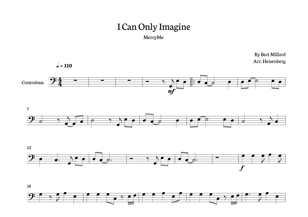 I Can Only Imagine (arr. Heisenberg)