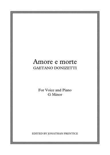 Amore e morte (G Minor) (arr. Jonathan Prentice)