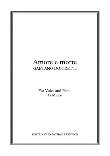 Amore e morte (G Minor) (arr. Jonathan Prentice)