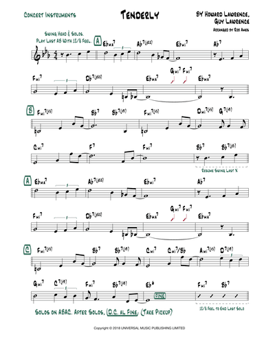 Tenderly (arr. Rob Ames)