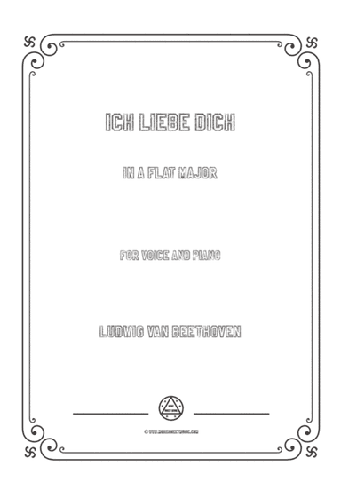 Beethoven-Ich liebe dich in A flat Major,for voice and piano (arr. MSM)