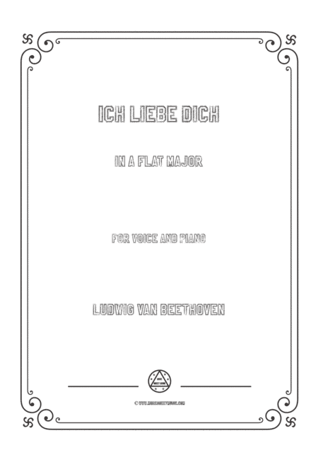 Beethoven-Ich liebe dich in A flat Major,for voice and piano (arr. MSM)