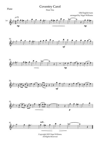 Coventry Carol (arr. Nigel Williams)