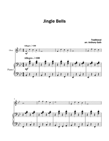Jingle Bells - Oboe and Piano (arr. Anthony Gath)