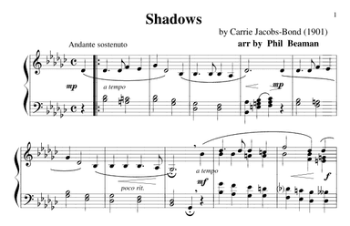 Shadows - piano solo (arr. Phil Beaman)