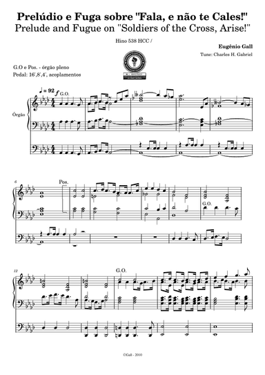 Soldiers of the Cross, Arise! (tune by C. Gabriel) Prelude and Fugue for Organ (arr. Eugenio Gall)